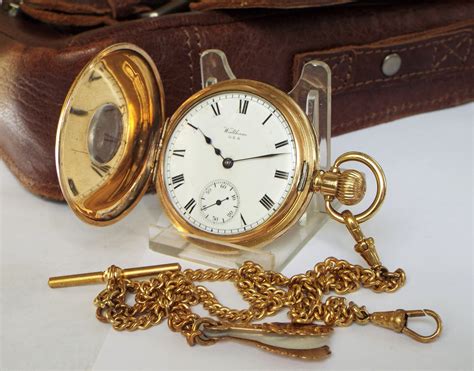 half hunter pocket watch vintage